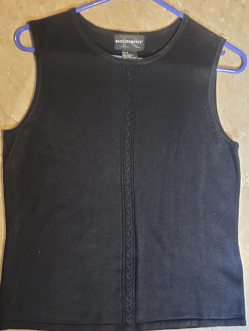 Requirements Black Knit Sleeveless Top S